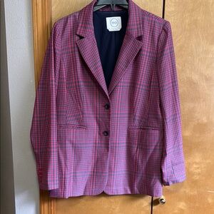 1901 Pink and Blue Plaid Blazer